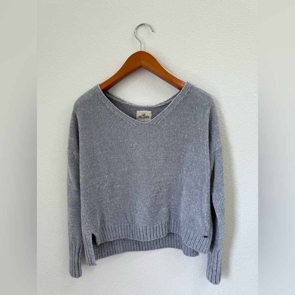 Hollister Light Gray Relaxed Fit Cozy Sweater Women’s Size Small
